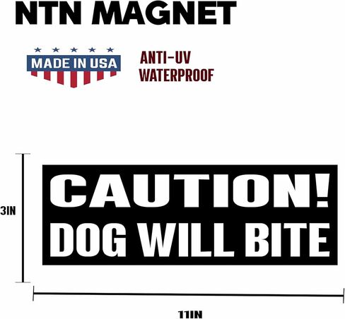 11x3(inch) - Caution! Dog Will Bite bumper sticker - Caution! Dog Will Bite bumper magnet - Funny Magnet in Saudi Arabia