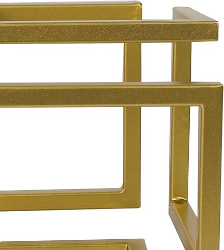 DreamsEden Geometric Cube Sculpture Gold Block Modern Statues Metal Art Decorative Desktop Ornaments in Saudi Arabia