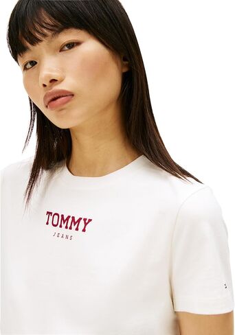 Tommy Jeans Women's Short Sleeve Essential Cotton Graphic T-Shirt with Printed Logo in Saudi Arabia