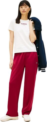 Tommy Jeans Women's Short Sleeve Essential Cotton Graphic T-Shirt with Printed Logo in Saudi Arabia
