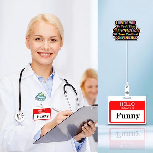 25 Pcs Funny Cute Badge Reel Retractable Nurse Accessories Bulk Medical Nursing Healthcare Badge Holder Fun AMA Forms Heart Dumpster Fire Badge Clip CNA LPN RN Social Worker Doctor ID Card Gifts in Saudi Arabia