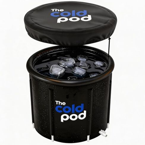Ice Bath Tub for Athletes Large: Cold Plunge Tub Outdoor with Cover,116 Gallons Capacity Portable Ice Bath Barrel Plunge Pool by The Cold Pod,Easy Install in Kuwait