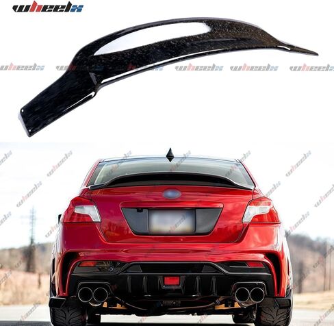 Rear Trunk Spoiler Compatible with 2015-2021 Subaru WRX/WRX STI, R Style Duckbill Fits for 15-21 4 Door Sedan, High Kick Wing Lip (Forged Carbon Fiber Pattern) in Saudi Arabia