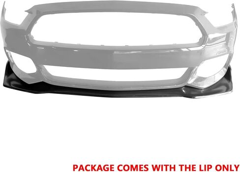 IKON MOTORSPORTS Front Bumper Lip, Compatible with 2015-2017 Ford Mustang, MDA V2 Style Unpainted Black PU Polyurethane Air Dam Chin Spoiler Protector Splitter in Saudi Arabia