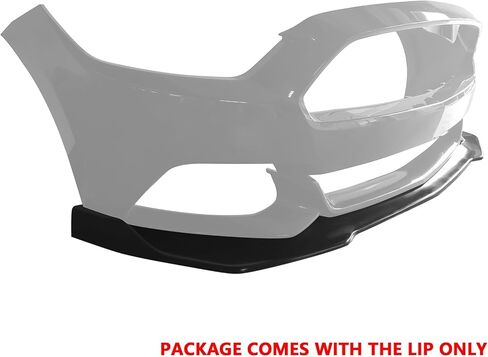 IKON MOTORSPORTS Front Bumper Lip, Compatible with 2015-2017 Ford Mustang, MDA V2 Style Unpainted Black PU Polyurethane Air Dam Chin Spoiler Protector Splitter in Saudi Arabia