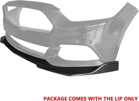 IKON MOTORSPORTS Front Bumper Lip, Compatible with 2015-2017 Ford Mustang, MDA V2 Style Unpainted Black PU Polyurethane Air Dam Chin Spoiler Protector Splitter in Saudi Arabia