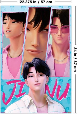 Netflix KPop Demon Hunters (2025) - Saja Boys Jinu Wall Poster, 34L" x 22.4W", Unframed Version in Saudi Arabia