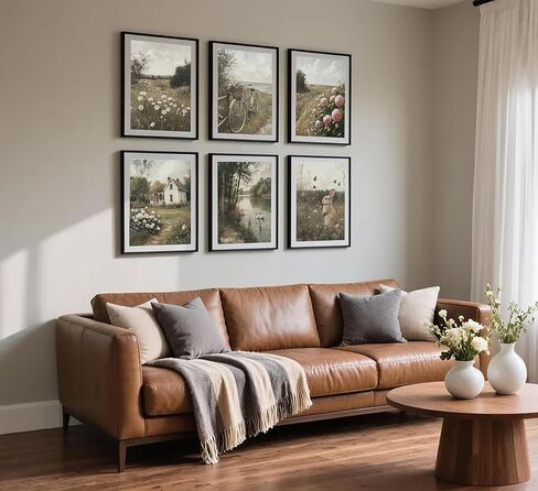 Wavkkey 6Pcs Vintage Farmhouse Wall Art French Country Natural Landscape Posters Paintings Pictures Wall Decor Canvas Print Artwork for Bedroom Living Room Office Home Decoration Unframed in Saudi Arabia