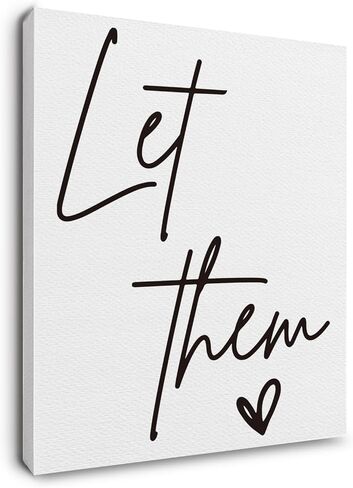 Let Them Inspirational Wall Art Framed, Mental Health Wall Decor, Motivational Positive Affirmations Canvas Wall Art Prints for Home Bedroom Living Room Office, 12x16 Inches in Saudi Arabia