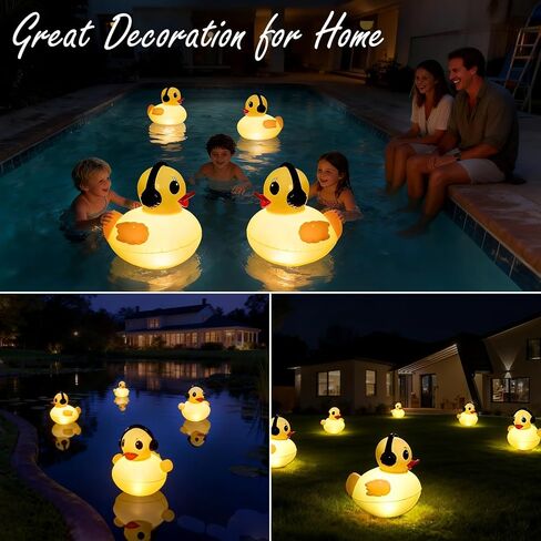 Floating Pool Lights, Solar Powered Duck Pool Lights Waterproof, 16-inch Outdoor LED Glow Pool Lights that Float, Inflatable Light up Folating Solar Lights for Swimming Pool,Spa,Pond,Party,Gift-1pc in Kuwait