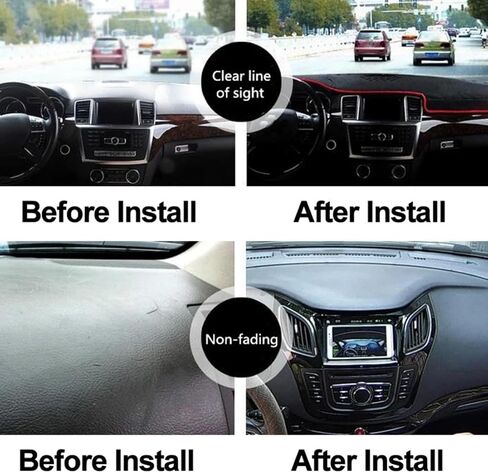 Fit for Ford EcoSport BK ST-Line 2018-2022,Dashboard Cover,Black Dash Board Cover,Non-Slip Interior Dash Covers,Car Accessories in Saudi Arabia