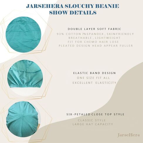 JarseHera Cotton Slouchy Beanie Chemo Headwear Soft Slouch Cancer Caps Hats Head Cover for Hair Loss in Kuwait