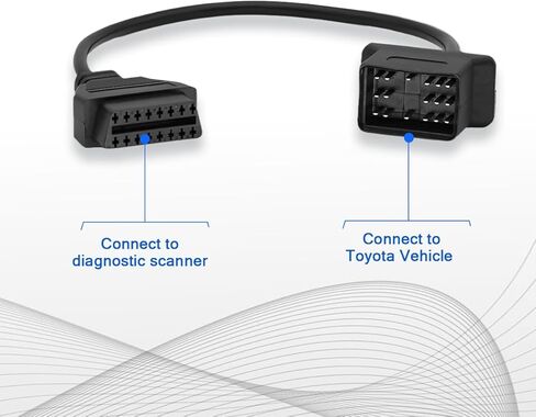 OBD2 Adapter Cable for Toyota Vehicles - 17Pin OBD2 to OBD1 Connector - Compatible with OBD II Diagnostic Scanner in Kuwait