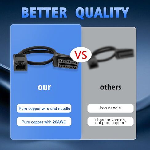 OBD1 to OBD2 Adapter Cable for Honda Vehicles OBD2 16Pin to OBD1 3Pin OBDII Car Diagnostic Connector Compatible with OBD II Diagnostic Scanner (3Pin for Honda) in Kuwait