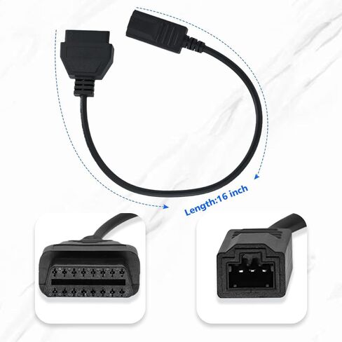 OBD1 to OBD2 Adapter Cable for Honda Vehicles OBD2 16Pin to OBD1 3Pin OBDII Car Diagnostic Connector Compatible with OBD II Diagnostic Scanner (3Pin for Honda) in Kuwait