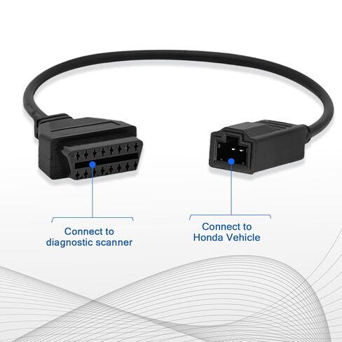 OBD1 to OBD2 Adapter Cable for Honda Vehicles OBD2 16Pin to OBD1 3Pin OBDII Car Diagnostic Connector Compatible with OBD II Diagnostic Scanner (3Pin for Honda) in Kuwait