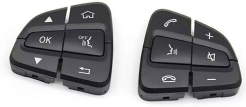 6PCS Steering Wheel Control Button Cover Multi-function Steering Accessories Panel Trim Replacement For Mercedes Benz C Class W205 GLC Class W253 (Silver) in Saudi Arabia