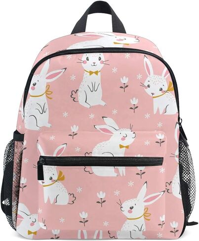 Toddler Kids Backpack Bunny Rabbit Pattern 12 Inch Preschool Backpack School Bag Mini Casual Daypack for Boy Girl in Kuwait
