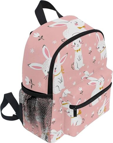 Toddler Kids Backpack Bunny Rabbit Pattern 12 Inch Preschool Backpack School Bag Mini Casual Daypack for Boy Girl in Kuwait