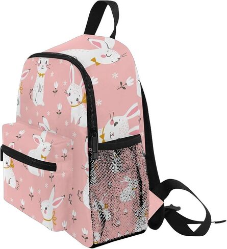Toddler Kids Backpack Bunny Rabbit Pattern 12 Inch Preschool Backpack School Bag Mini Casual Daypack for Boy Girl in Kuwait