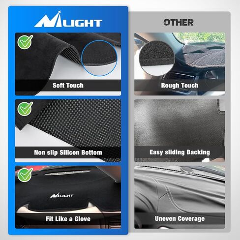 Nilight Dash Cover for 1999‑2006 GMC Sierra/Chevy Silverado, 2000‑2006 GMC Yukon/Yukon XL/Chevy Suburban/Chevy Tahoe, 2001‑2006 Avalanche, Suede Dashboard Mat Black in Saudi Arabia