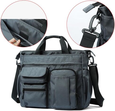 Kisangel Oxford Fabric Large Capacity Messenger Shoulder Bag for Men Business Travel Outdoor Use Grey Crossbody Bag in Saudi Arabia