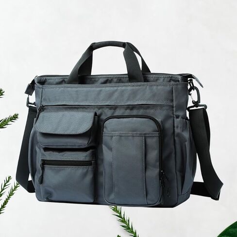 Kisangel Oxford Fabric Large Capacity Messenger Shoulder Bag for Men Business Travel Outdoor Use Grey Crossbody Bag in Saudi Arabia