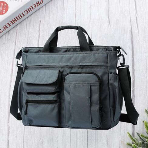 Kisangel Oxford Fabric Large Capacity Messenger Shoulder Bag for Men Business Travel Outdoor Use Grey Crossbody Bag in Saudi Arabia
