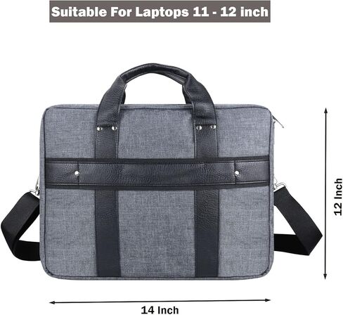 11-12 Inch Laptop Crossbody Bag - Padded Messenger with Top Handle Magnetic Pocket Shoulder Strap and Luggage Attachment in Kuwait