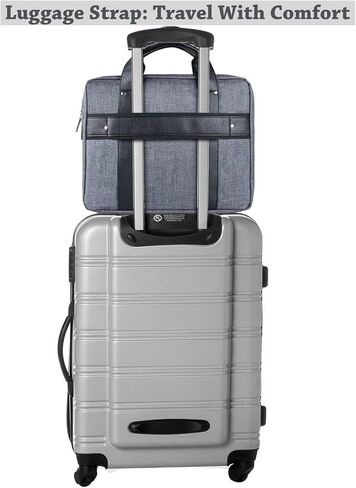 11-12 Inch Laptop Crossbody Bag - Padded Messenger with Top Handle Magnetic Pocket Shoulder Strap and Luggage Attachment in Kuwait