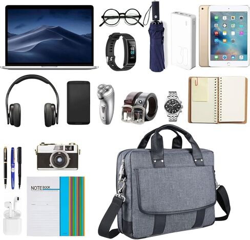 11-12 Inch Laptop Crossbody Bag - Padded Messenger with Top Handle Magnetic Pocket Shoulder Strap and Luggage Attachment in Kuwait