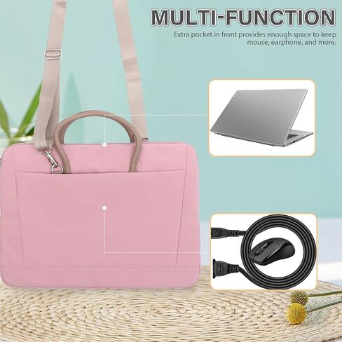 حقيبة كمبيوتر محمول مقاومة للماء من DOITOOL لأجهزة الكمبيوتر المحمول مقاس 15-16.1 بوصة، حقيبة كمبيوتر خفيفة الوزن مقاومة للصدمات مع حزام كتف وحقيبة عربة للسفر والعمل in Kuwait