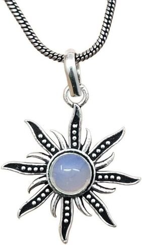 Silver Sunburst Labradorite Stone Pendant for girl and women, Sun pendant, Natural Gemstone Pendant, Handmade Silver Pendant, Jewelry Gift for her in Kuwait