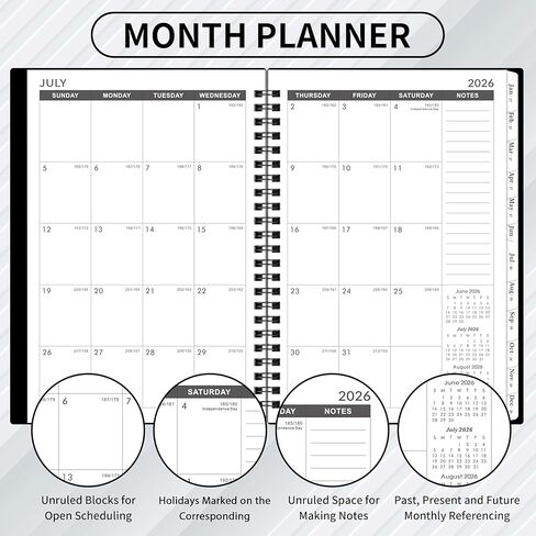 2026-2031 Monthly Planner/Calendar - Jul. 2026 - Jun. 2031, Monthly Planner, 5 Year, 6.2" x 8.3", Multi Year Calendar 2026-2031 with Twin-Wire Binding, Tabs, Storage Pocket - Black in Saudi Arabia