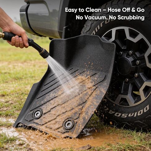 TAPTES Floor Mats & Door Sill Protectors for Toyota Tacoma 2024 2025 2026 Double Cab, All Weather TPE Truck Floor Liners for Tacoma SR SR5 TRD Off-Road Sport Limited Accessories in Kuwait