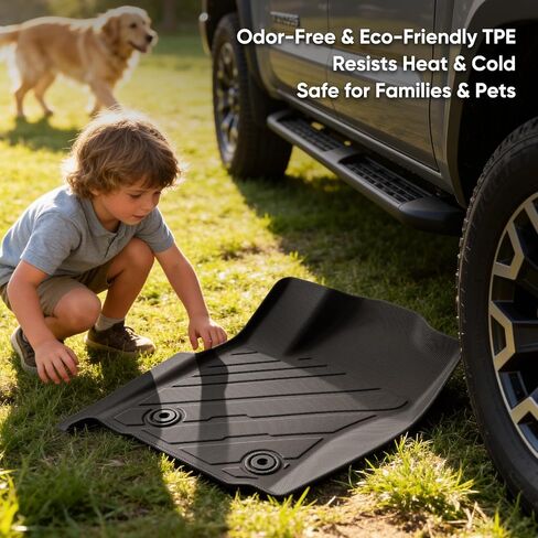 TAPTES Floor Mats & Door Sill Protectors for Toyota Tacoma 2024 2025 2026 Double Cab, All Weather TPE Truck Floor Liners for Tacoma SR SR5 TRD Off-Road Sport Limited Accessories in Kuwait