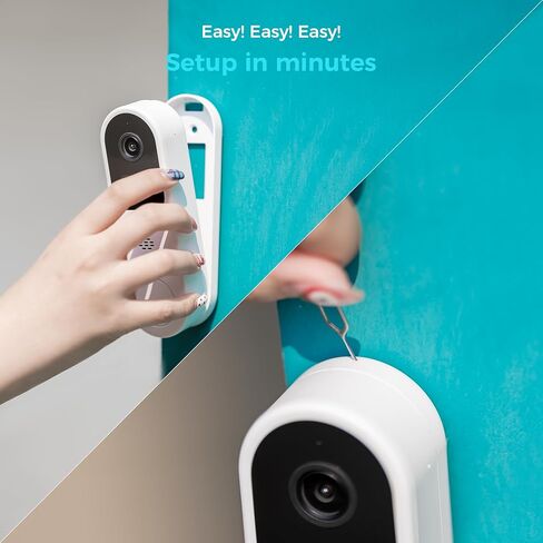 Sovmiku D2A Alexa Home Surveillance Battery Waterproof Wireless Video Doorbell with Chime,4-Times Charge for 1 year, Audible Alarm Easy to Setup,2.4GHz Wi-Fi,Human Detection,Two Way Audio,MicroSD Slot in Kuwait