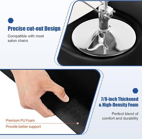 BestSalon 4' x 5' Anti-Fatigue Mat – 7/8" Thick Ergonomic Floor Mat for Salon Chair, Hair Stylists & Spa Use, Low-Static & Puncture-Resistant Design in Saudi Arabia