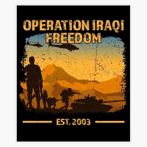 Operation Iraqi Freedom | US Warrior | Strong Fighter | DD214 Alumni Magnet Reusable Flexible Magnetic Sticker 5" in Saudi Arabia