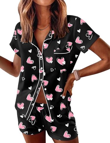 Ekouaer Womens Pajama Sets Button Down Lounge Set 2 قطعة صالة ملابس ناعمة. in Saudi Arabia