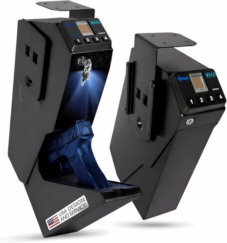 Viking Security Safe VS-37PZ Two-Gun Biometric Pistol Safe | FBI Certified Fingerprint Sensor and Keypad, Quick Access and 2-Handgun Capacity in Saudi Arabia