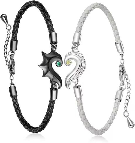 Pulseras Para Parejas De Novios,Couples, Birthstone Heart Charm Promise Bracelet, Boyfriend, Girlfriend, Husband, Wife, Friend Anniversary Promise Gift in Saudi Arabia