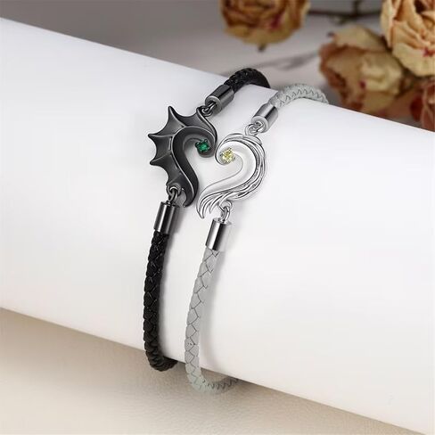 Pulseras Para Parejas De Novios,Couples, Birthstone Heart Charm Promise Bracelet, Boyfriend, Girlfriend, Husband, Wife, Friend Anniversary Promise Gift in Saudi Arabia