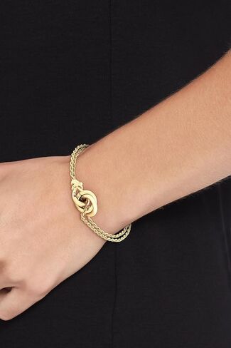 Tommy Hilfiger Women's Jewelry - Knot Pendant Bracelet – Double Rope Chain, Lobster Clasp – Adjustable – Nautical-Inspired Style - Gift for Her in Saudi Arabia