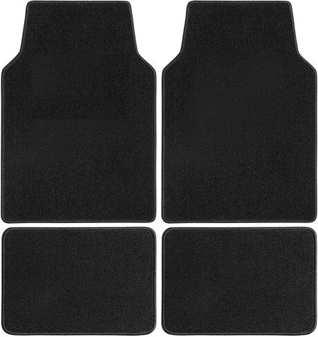 Waterproof Universal Fit Car Floor Mats,Velvet Car Carpet Mats, Black Car Mats with Anti-Slip Nibbs Backing Driver Heel Pad Fit for SUV,Vans,sedans,Trucks,Set of 4pcs Girl Women Men(All Black) in Saudi Arabia