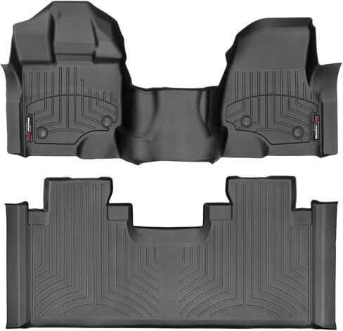 WeatherTech Custom Fit FloorLiners for Ford F-150, F-150, F-150-1st Row (OTH) & 2nd Row (447931V-446975), Black in Saudi Arabia