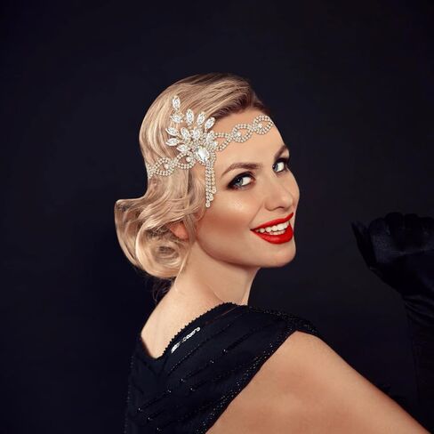 غطاء رأس عتيق من Lurrose 1920s، عصابة رأس على شكل أوراق شجر ميدالية، إكسسوارات شعر لحفلات الزفاف للنساء in Kuwait