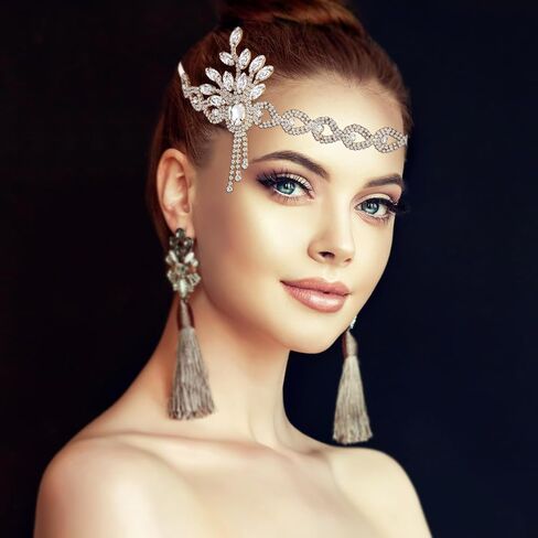 غطاء رأس عتيق من Lurrose 1920s، عصابة رأس على شكل أوراق شجر ميدالية، إكسسوارات شعر لحفلات الزفاف للنساء in Kuwait