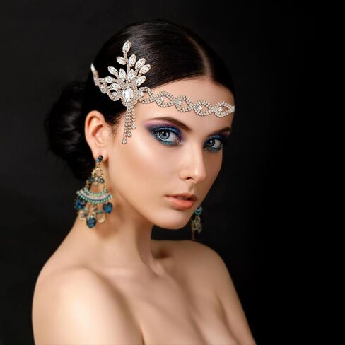غطاء رأس عتيق من Lurrose 1920s، عصابة رأس على شكل أوراق شجر ميدالية، إكسسوارات شعر لحفلات الزفاف للنساء in Kuwait