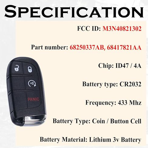 Keyless Entry Remote Control Key Fob Replacement Fits for Jeep Compass 2017 2018 2019 2020 2021 2022 2023 2024 Jeep Proximity Remote Generation 4 (GEN4) Tombstone Type M3N40821302 in Saudi Arabia
